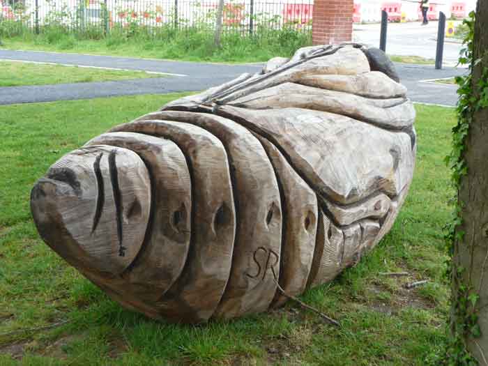 carving of a chrysalis